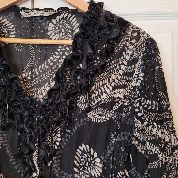 🍂 Signature by Larry Levine Semi-Sheer Blouse - Picture 2 of 9